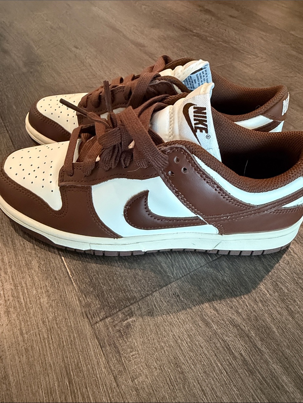 Nike Brown and White Low-Top Dunks